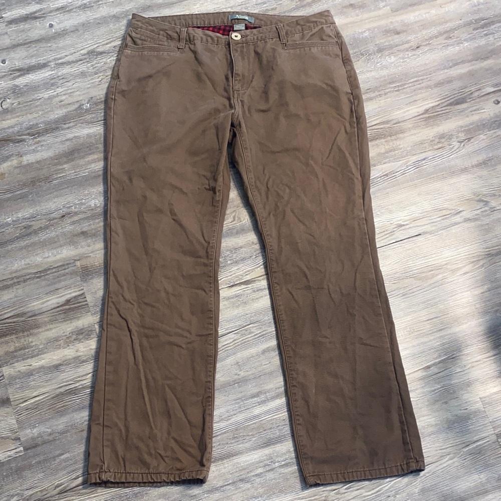 EUC NATURAL REFLECTIONS Brown Pants Plaid Lined 14